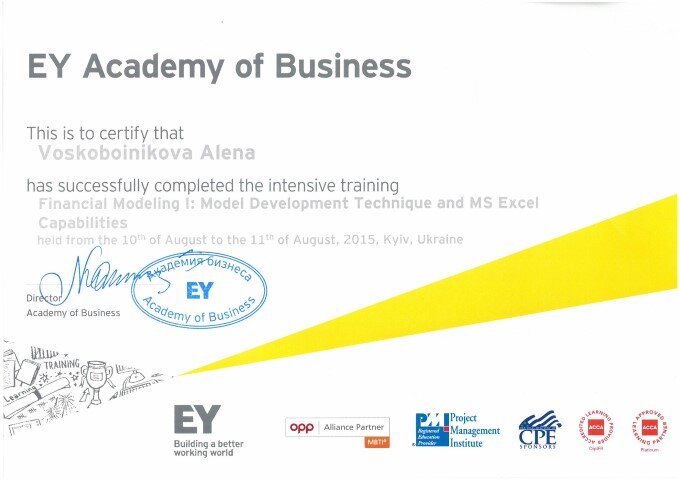 семинар по финансовому моделированию в Ernst & Young