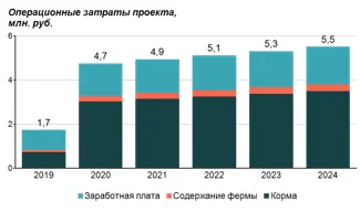 Операционные затраты проекта создания современной кролиководческой фермы